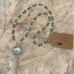 Avocado Smoothie Necklace (Aventurine, Kiwi Jasper & Mother of Pearl Beads)